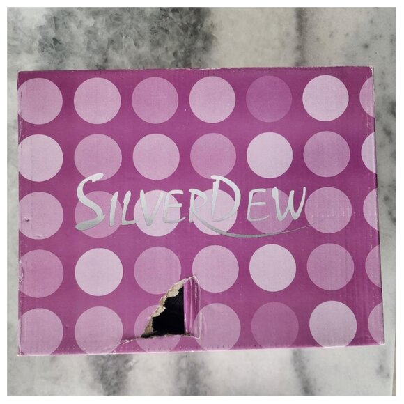 Silver Dew Wonder Glitter Black Round Toe Pump Size 10 - Picture 4 of 4